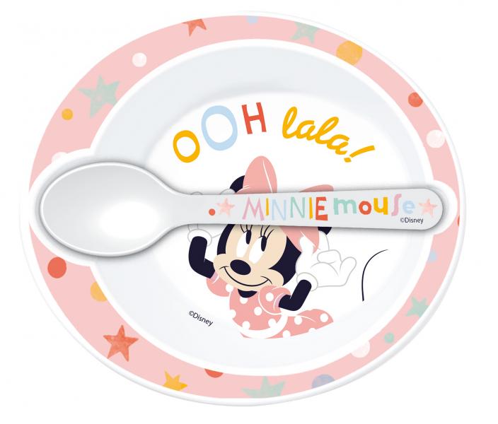 Set Disney Piattino Minnie +Cucchiaino +10m