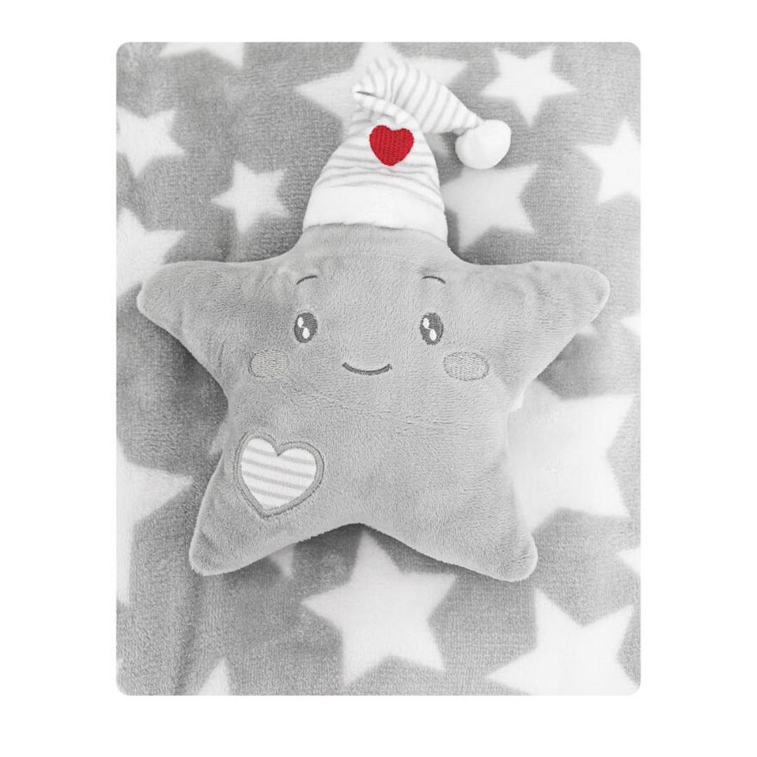 Copertina coral Baby culla + peluche stellina Invernale