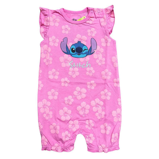 Pagliaccetto Stitch Rosa Estivo Cotone - Baby Shop Store