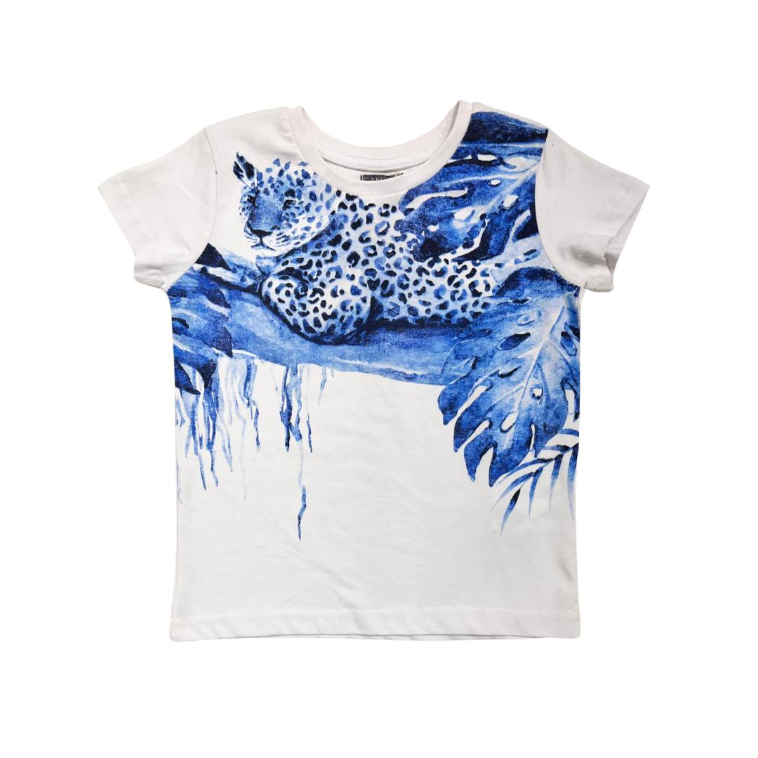 T-shirt bimbo bianca-azzurra