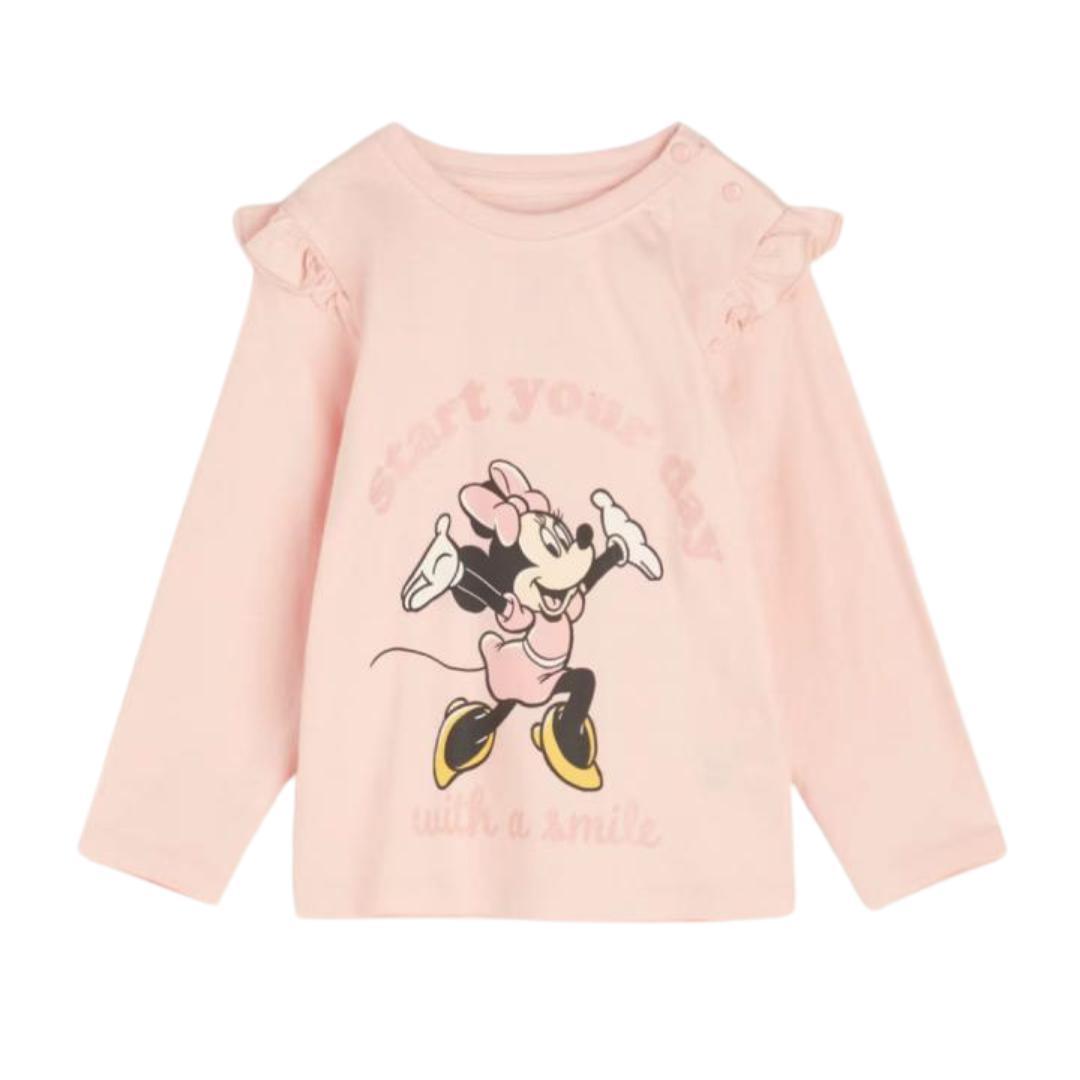 t-shirt manica lunga Minnie rosa in cotone - Baby Shop Store