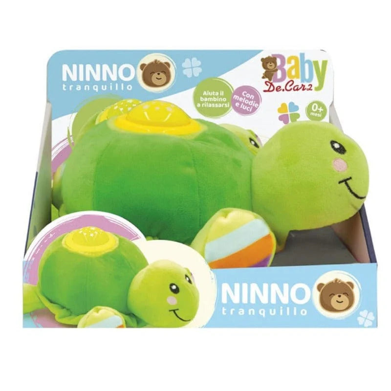 Tortuga dormida pacíficamente con luces y melodías.