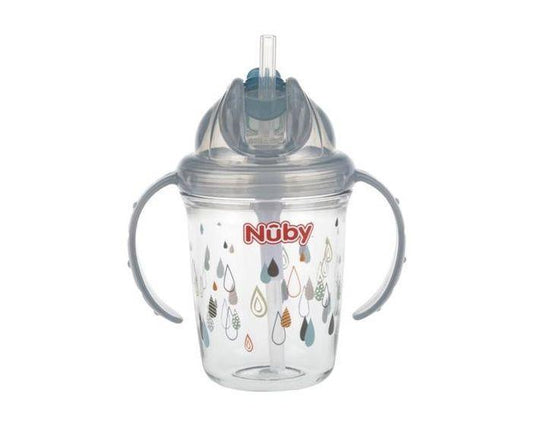 -tazza con cannuccia Nuby 12mesi+ grigia - Baby Shop Store