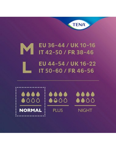 TENA SILHOUETTE BLANC VITA BASSA MUTANDINE ASSORBENTI M