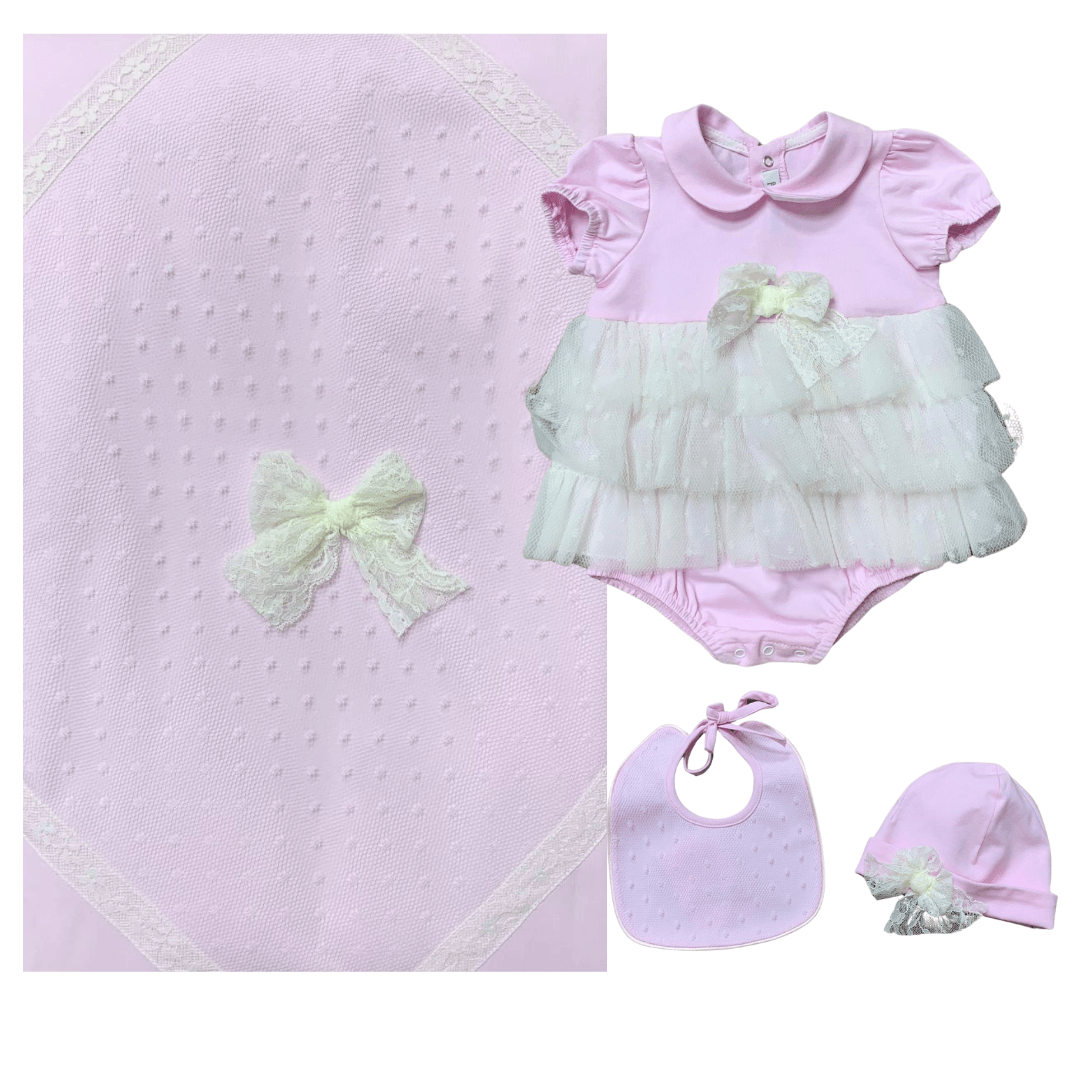 corredino estivo 'teneri e belli' rosa con tulle - Baby Shop Store