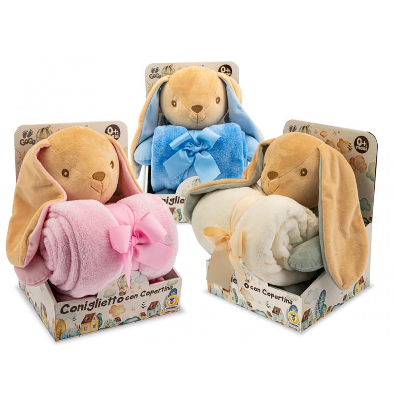 Set Copertina in Ciniglia e Peluche Coniglietto