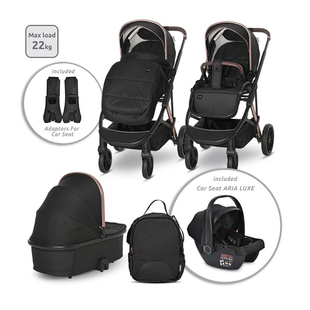 Trío de aria lorelli negro y dorado