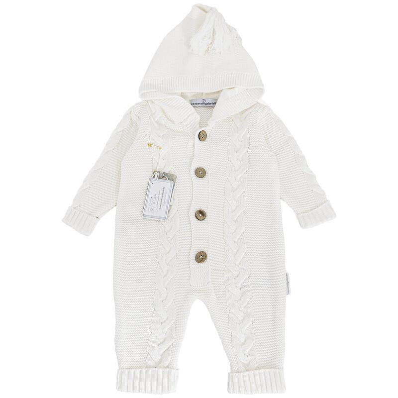 Tutone Neutro Nazareno Gabrielli in Lana Bianco Bimba Bimbo