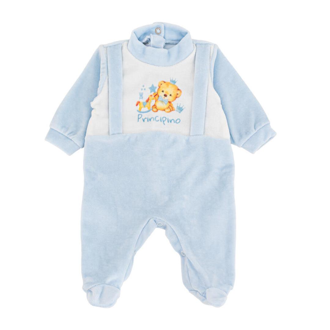 Tutina Neonato/ Bimbo in ciniglia Ciliegina Principino