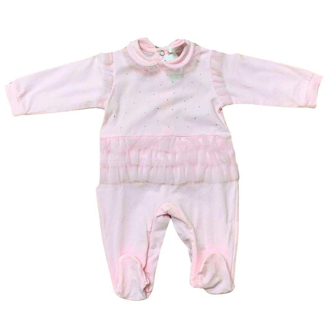 Tutina Deolinda rosa con vollat in cotone - Baby Shop Store