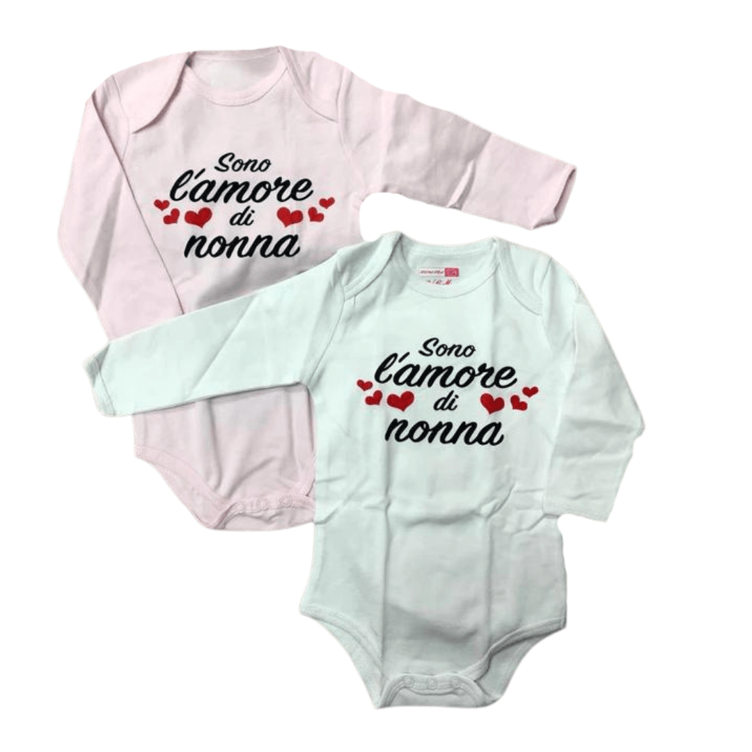 Body caldo cotone "sono l'amore di nonna" femm. x2 - Baby Shop Store