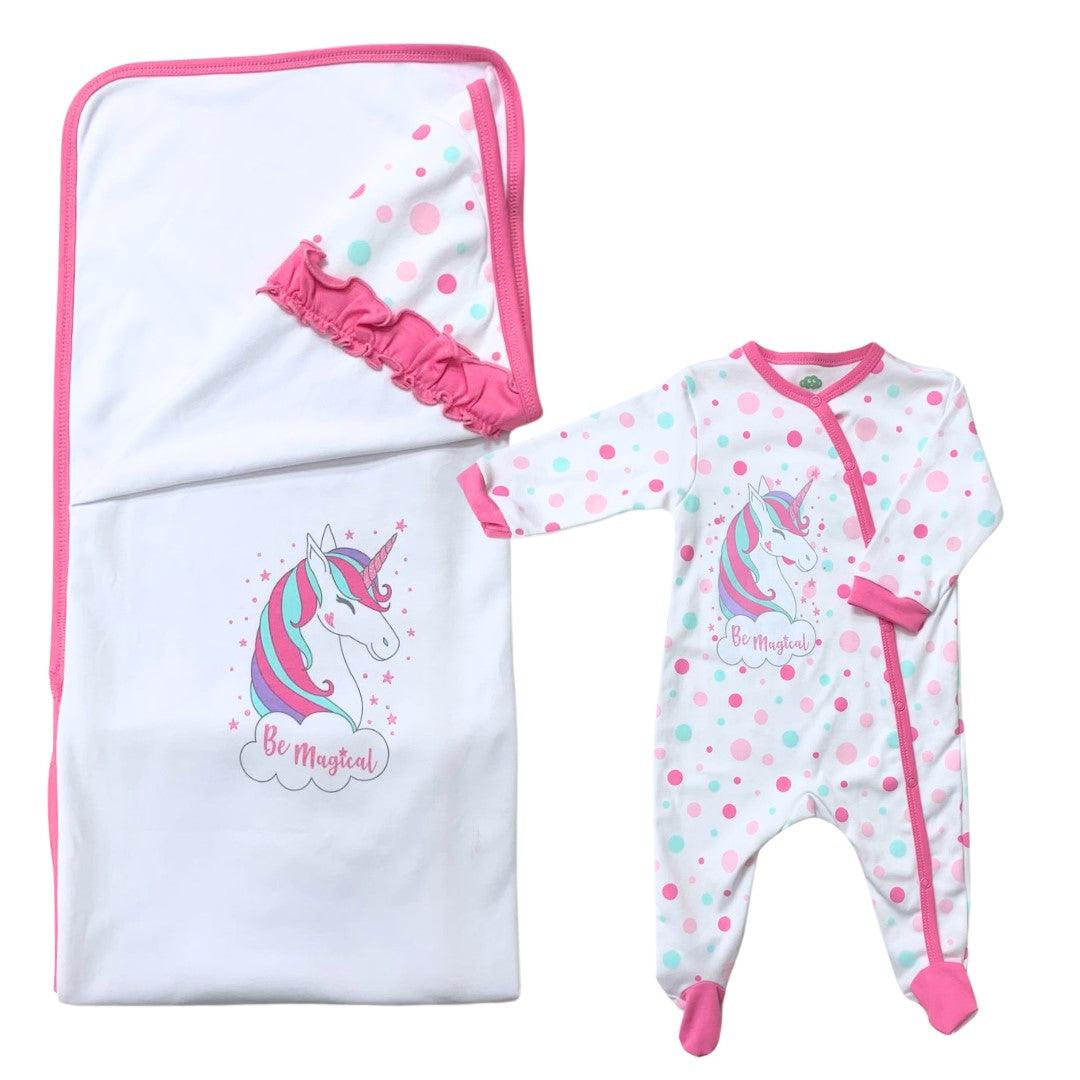 set estivo fsbaby unicorno copertina e tutina - Baby Shop Store