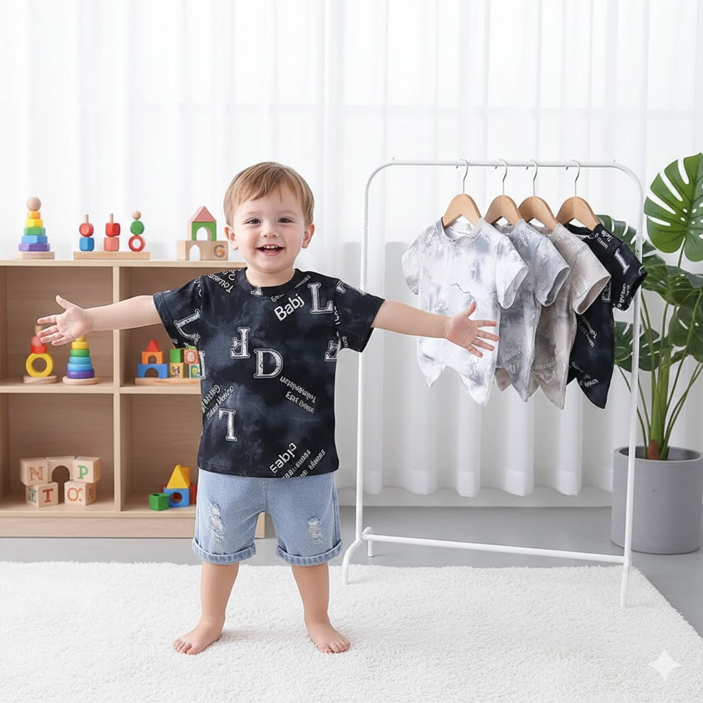 Completo Estivo Bimbo  T-shirt Mappa e Shorts in Denim