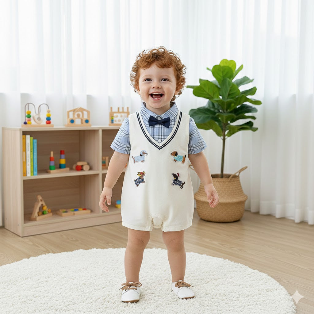 Pagliaccetto Estivo Neonato  Beige Cagnolini