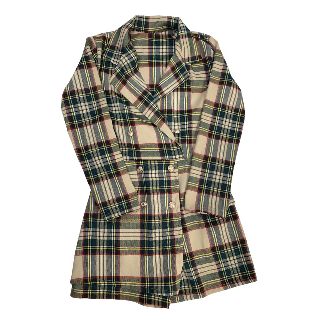 Vestitino bambina a quadri scozzesi doppiopetto